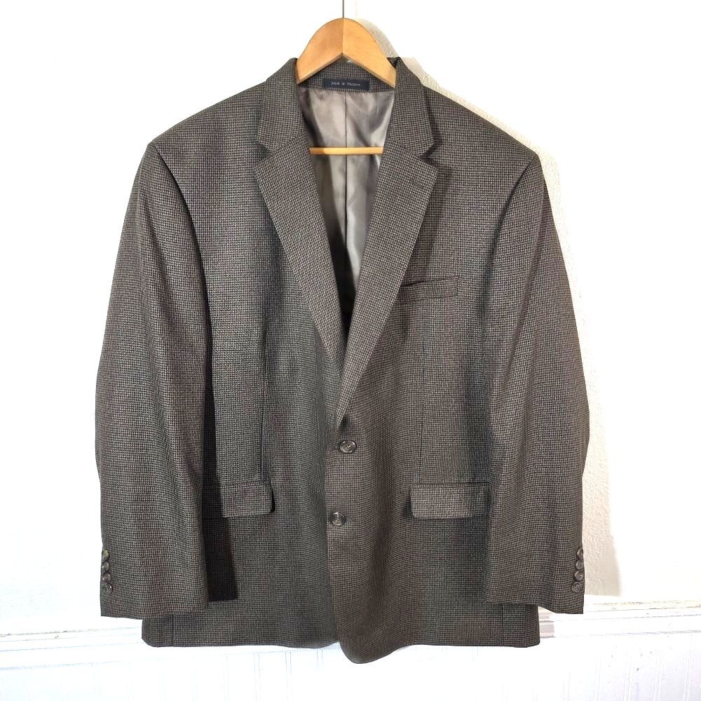 Chaps Blazer Mens 48R Brown Houndstooth Sport Coat Classic Jacket
